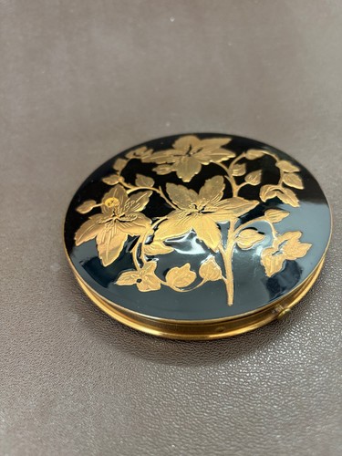 Vintage brass and - black, enamel