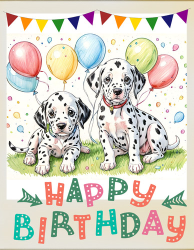 Dalmatian puppies birthday - dalmatian,