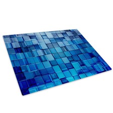 Retro Blue Squares Glass