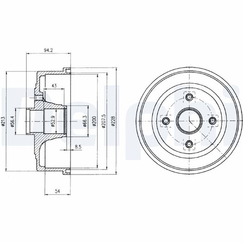Rear brake drum delphi - rear,