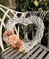 Larg floral wicker heart door