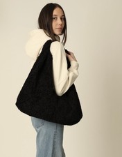 Borg and Leather Large Hobo