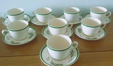 8 SPODE CHRISTMAS TEA CUPS AND SAUCERS 2NDS EXCELLENT CONDITION