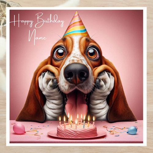 Personalised card funny - personalised, basset