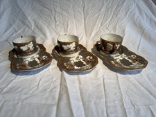 3 Japanese Kutani, eggshell