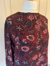 New L K Bennett Burgundy Silk Blouse Size 14