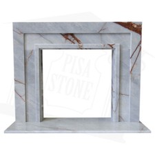 The Manhattan Bianco Roots Marble Fireplace Surround
