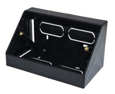Black ANGLED DOUBLE GANG BACKBOX: 2 Gang 45 Degree Surface Mount Pattress Box