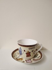 Roy Kirkham Fine Bone China Brazil Coffee Arabica Cup & Saucer Set England 1998