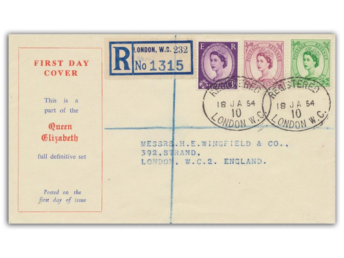 1954 7d wildings - 7d, fdc