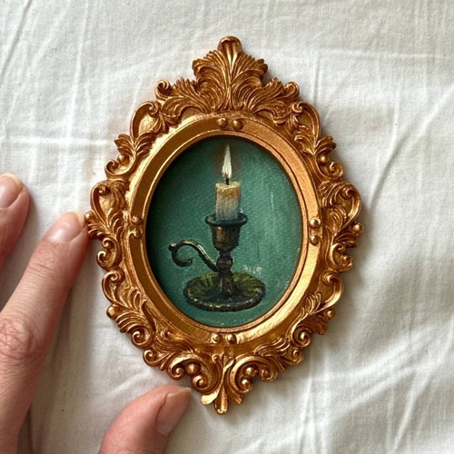 Burning candle painting - candle,