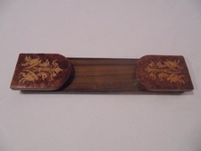 ANTIQUE  WOODEN FOLDING BOOKENDS WITH INLAY