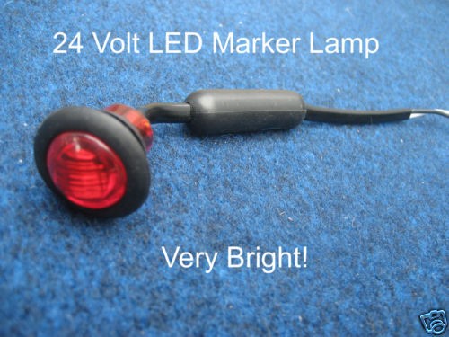 Button 24v red led marker - 24v,