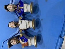 East German military Porcelain Miniature Busts 11.5cm height consists of 3 busts