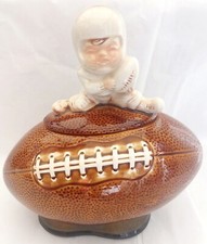 RARE Vintage McCoy USA Football Cookie Jar Biscuit Barrel with Player on Top 222