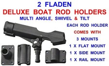 2 FLADEN DELUXE MULTI MOUNT BOAT ROD HOLDERS TILT SWIVEL KAYAK UPTIDE ROD REST 