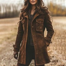 Women's Brown Suede Leather