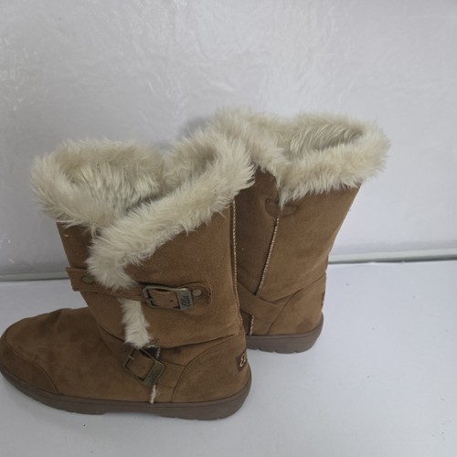 Ella brown faux - suede, low