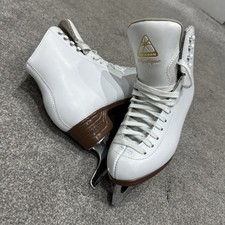 Jackson Mystique 1490 White Leather Ice Figure Skates Size 8C UK Size 5.5