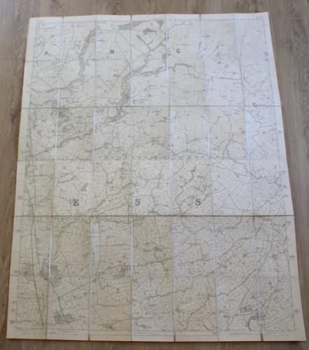 Vintage map 1847 large format - large,
