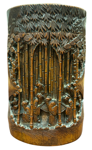 Chinese carved bamboo brush