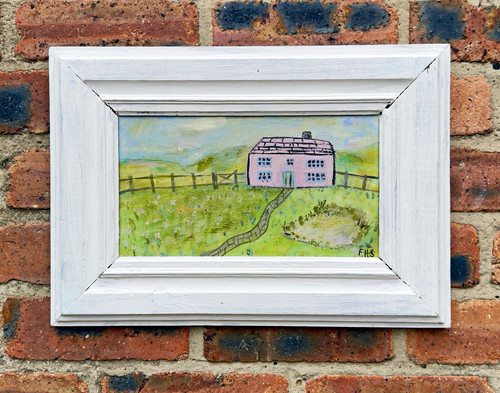 Naive oil painting cottage - naive,