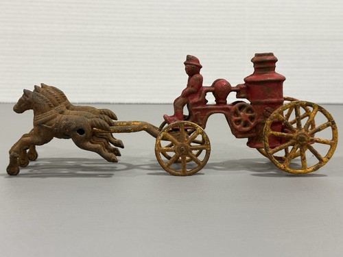 Vintage cast iron horse drawn - iron,