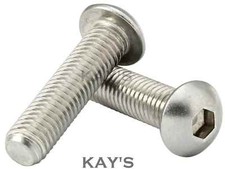 M8 (8mmØ) BUTTON HEAD BOLTS ALLEN KEY HEX SOCKET SCREWS A2 STAINLESS STEEL KAYS