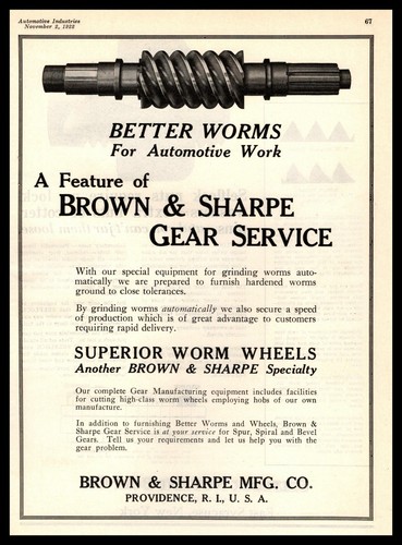 1922 browne sharpe - 1922, gear