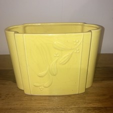 Yellow Vintage Ceramic Mantle Vase / Planter, Dartmouth Potteries Mistletoe