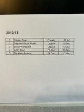 Millwall away programmes 2012/13