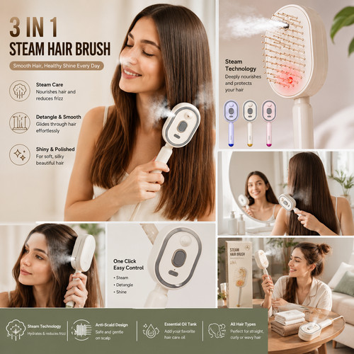 Electric steam hair brush - electric,