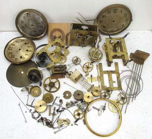 Vintage clock parts movements - clock,