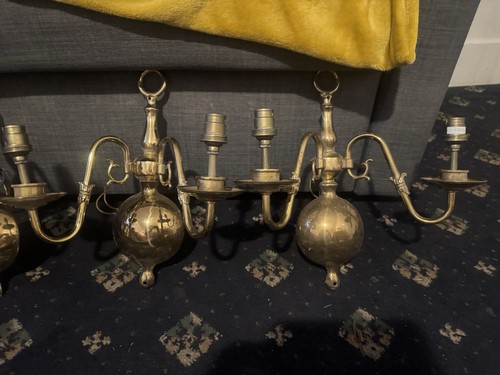 Vintage brass wall lights - vintage,