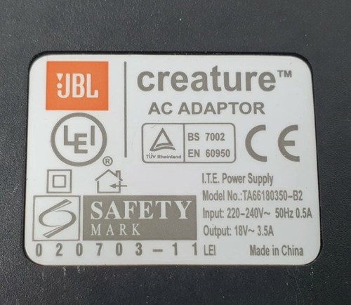 Jbl creature adaptor 18v - adaptor,