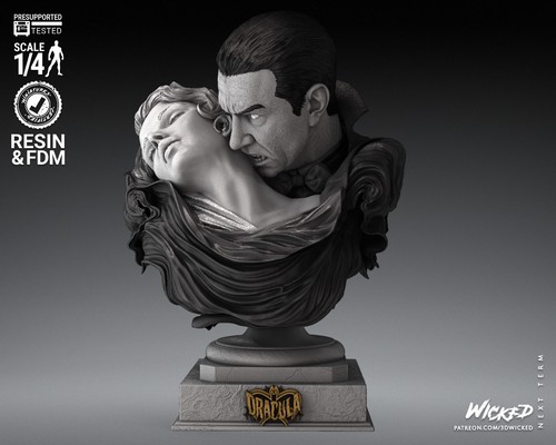 Dracula bust printed statue - bust, 3d