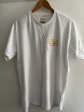 VANS Men's T-Shirt Classic Fit Size Large Short Sleeve Cotton White