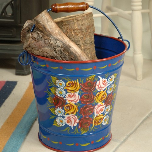 19cm tall blue narrowboat - blue,