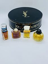 YSL Les Miniature Set X 4 Vintage Perfume Y Extract, Rive Gauche, Opium & Paris