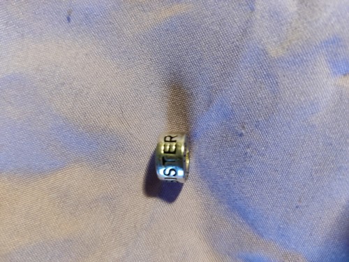 Silver sister bead - silver, for