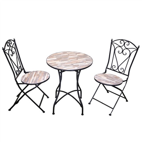3pcs mosaic bistro set folding - set,