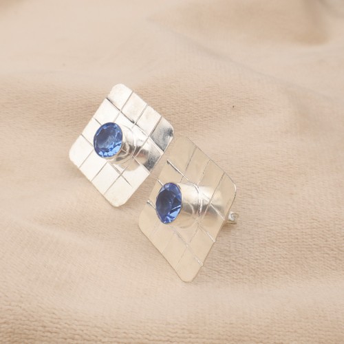 Tanzanite gemstone stud - gemstone,