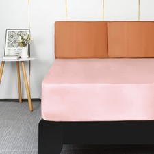 Satin fitted sheet - satin, single