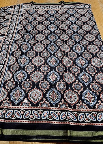 Pure mulmul cotton ajrakh - mulmul,