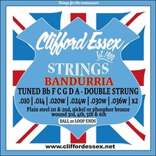 BANDURRIA. SET OF 12 STRINGS IN 6 PAIRS. DOUBLE STRUNG. CE QUALITY.