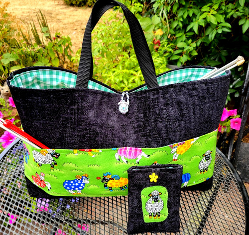 Large knitting bag black - large, bag,black,2