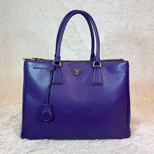 PRADA Hand Bag Purple Leather