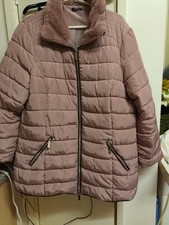 womens dusky pink puffa coat size 16/18