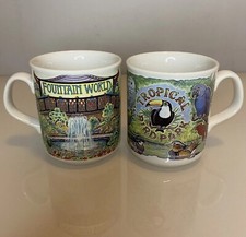 2 x Isle Of Wight Souvenir Mugs - Tropical Bird Park, Butterfly & Fountain World