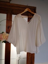 Ladies White Ruched Wedding Event Blouse Size 16 Matalan Bnwot 